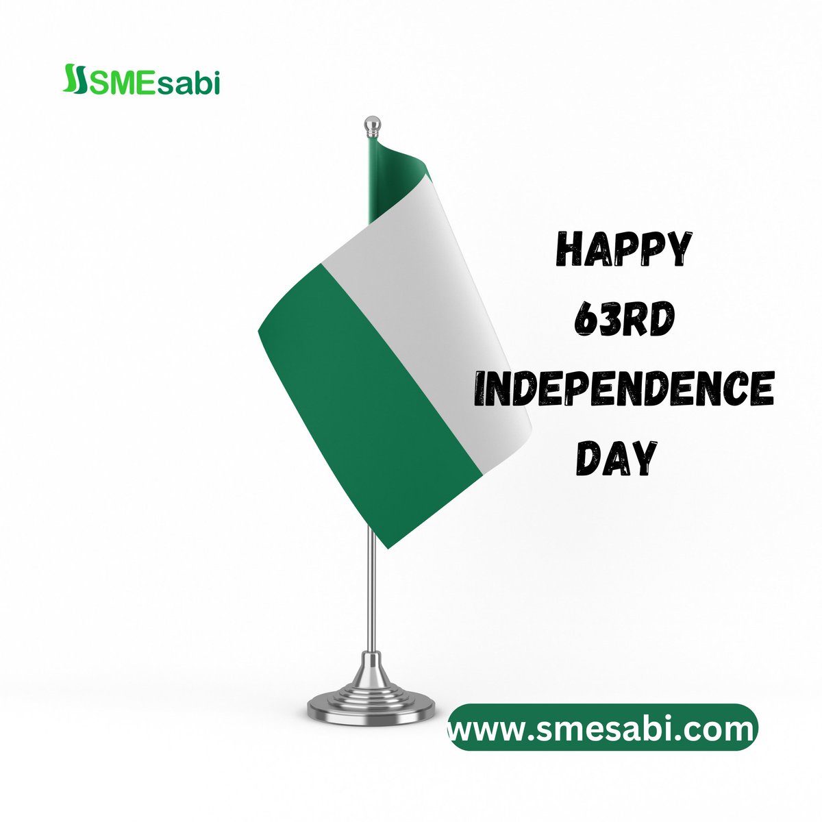 SMEsabiNG's tweet photo. Happy Independence Day Nigeria!

#happyindependenceday #63rdanniversary #firstoctober #Entrepreneurship #financialLiteracy https://t.co/z1VLjNqIjo