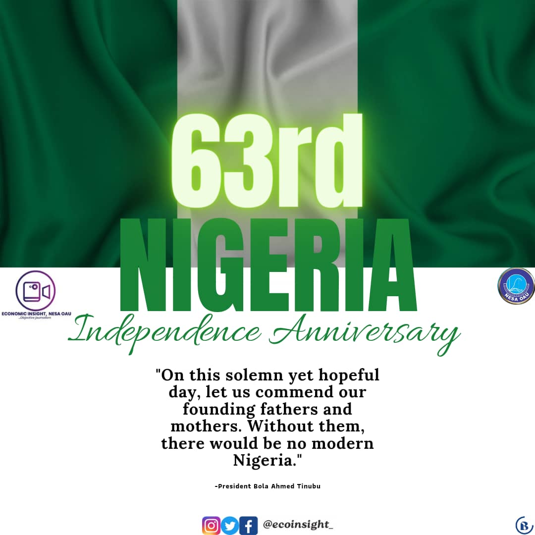 ecoinsight_'s tweet photo. Happy Independence day from all of us at Economic
Insight. π π
Wishing our country a prosperous and steady growth. π«Άπ₯³
@PBATMediaCentre
@officialABAT
@NigeriaGov
#Economic_Insight
#XOAU
#OAUtwitter
#NigeriaAt63 https://t.co/CcwxjVPdT0