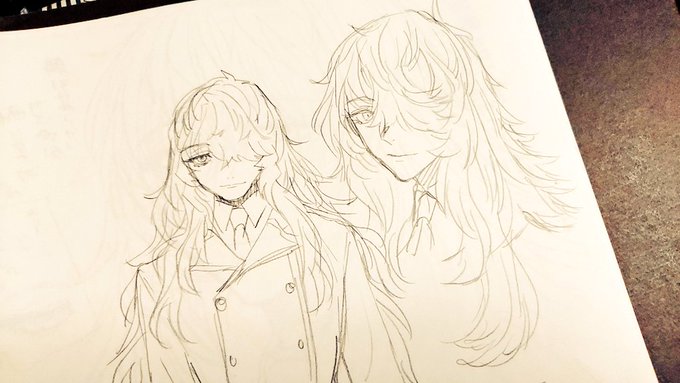 もしかして巻いてるとしたら寝起きこんなだったりするかな～? 二枚目は左上以外をばらして大分前にアップしてたやつ。 一枚目衣装が違うのは、まあ気にせず