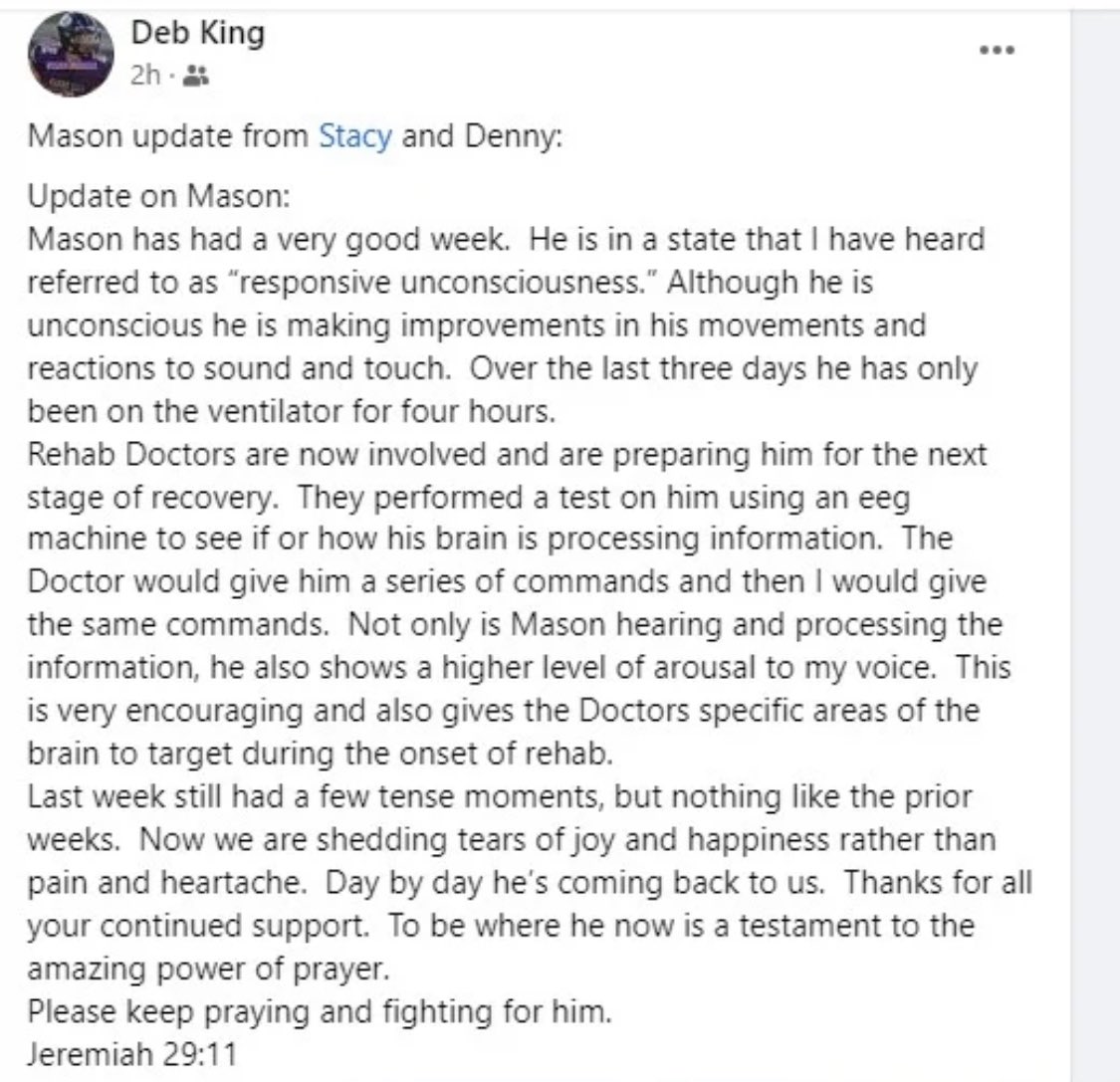 BobGreenburg's tweet image. Update on Mason Martin 🙏
#masonstrong