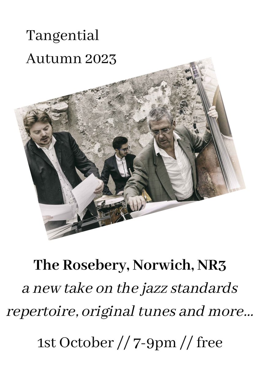 chrisjdowding's tweet photo. Some melodic originals, a fresh take on the jazz standard repertoire and the odd pop arrangement with @george_mckay and #Tangential at The Rosebery, #NR3 tonight… https://t.co/WvHfPJn2Ch