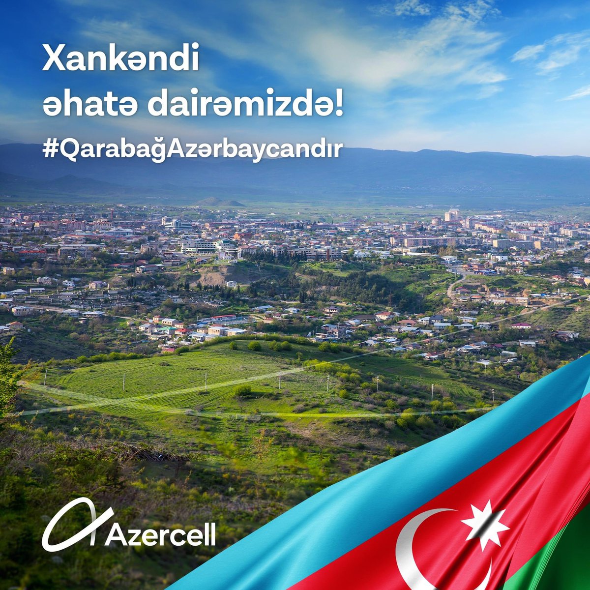 khankendi's tweet photo. Artıq @Azercell-in şəbəkəsi #Xankəndi şəhərimizi də əhatə edir! 🇦🇿 https://t.co/UAdqIQyMs7