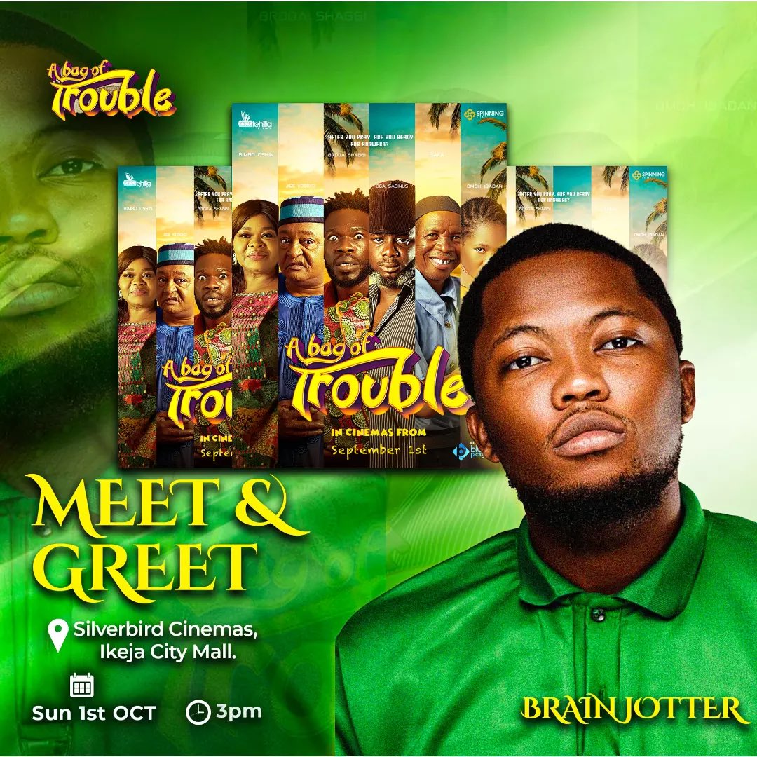 You won’t believe it!!! 🤭🤭🤭

<a href="/brainjotter/">ebuka emmanuel</a> is coming to @silverbirdcinemas , Ikeja  to watch A Bag of Trouble 

Find your way there! Let’s have an exhilarating experience together.

Distributed by @filmdistribution_bp

#contentcreation #abagoftrouble #scene
#bluepicturesfamily