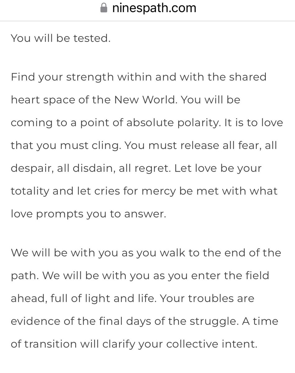 speakingofnine's tweet photo. Your troubles are evidence of the final days of the struggle. A time of transition will clarify your collective intent.
https://t.co/17DpSC7bvZ
#tribulation #timeoftransformation #love #ninespath #pleiadian https://t.co/tigtEZ2lYv