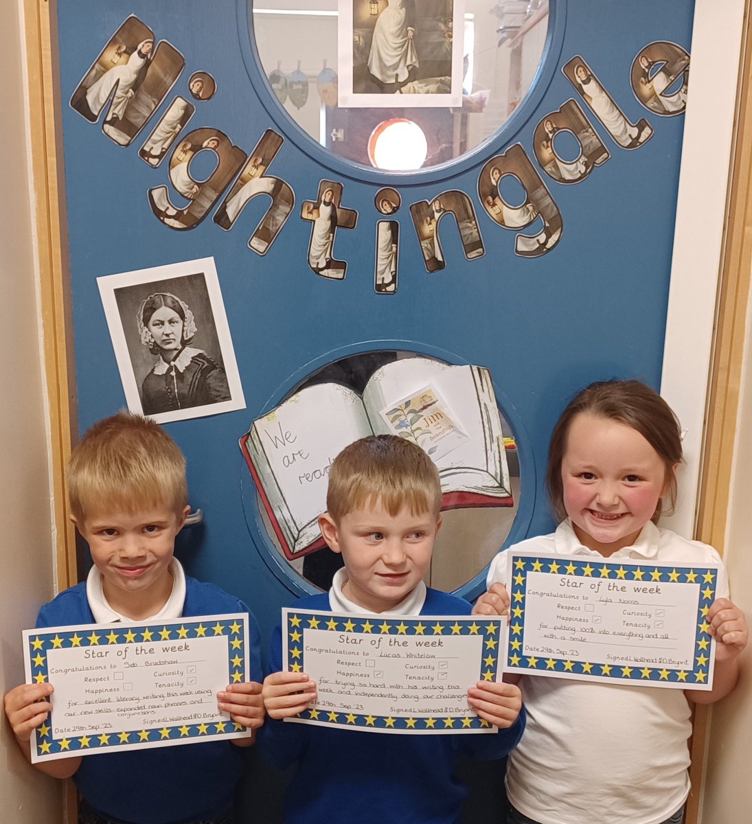 Nightingales stars of the week. 3 super stars this week!! All working hard and trying their best. Well done x