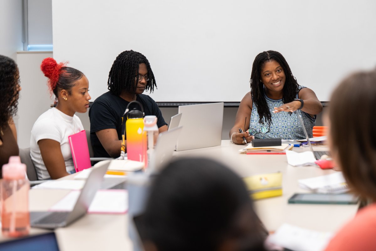Karin Wimbley, associate professor of English, is teaching a first-year seminar course using Beyoncé’s 2016 film and visual album “Lemonade” as a springboard to explore the power of Black women’s storytelling and narratives.