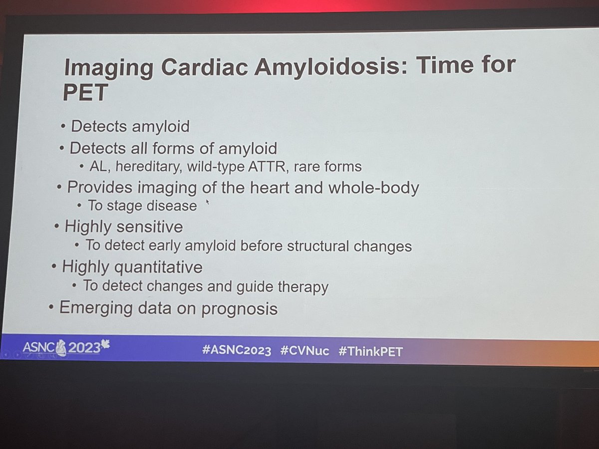 ⁦@DorbalaSharmila⁩ makes her argument it is time for #ThinkPET in amyloidosis ⁦@MyASNC⁩ #asnc2023