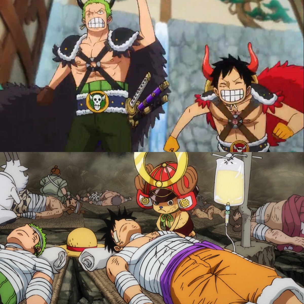 bossasuke's tweet photo. como começou // como terminou 
#ONEPIECE1078 https://t.co/yUePK8xiwK