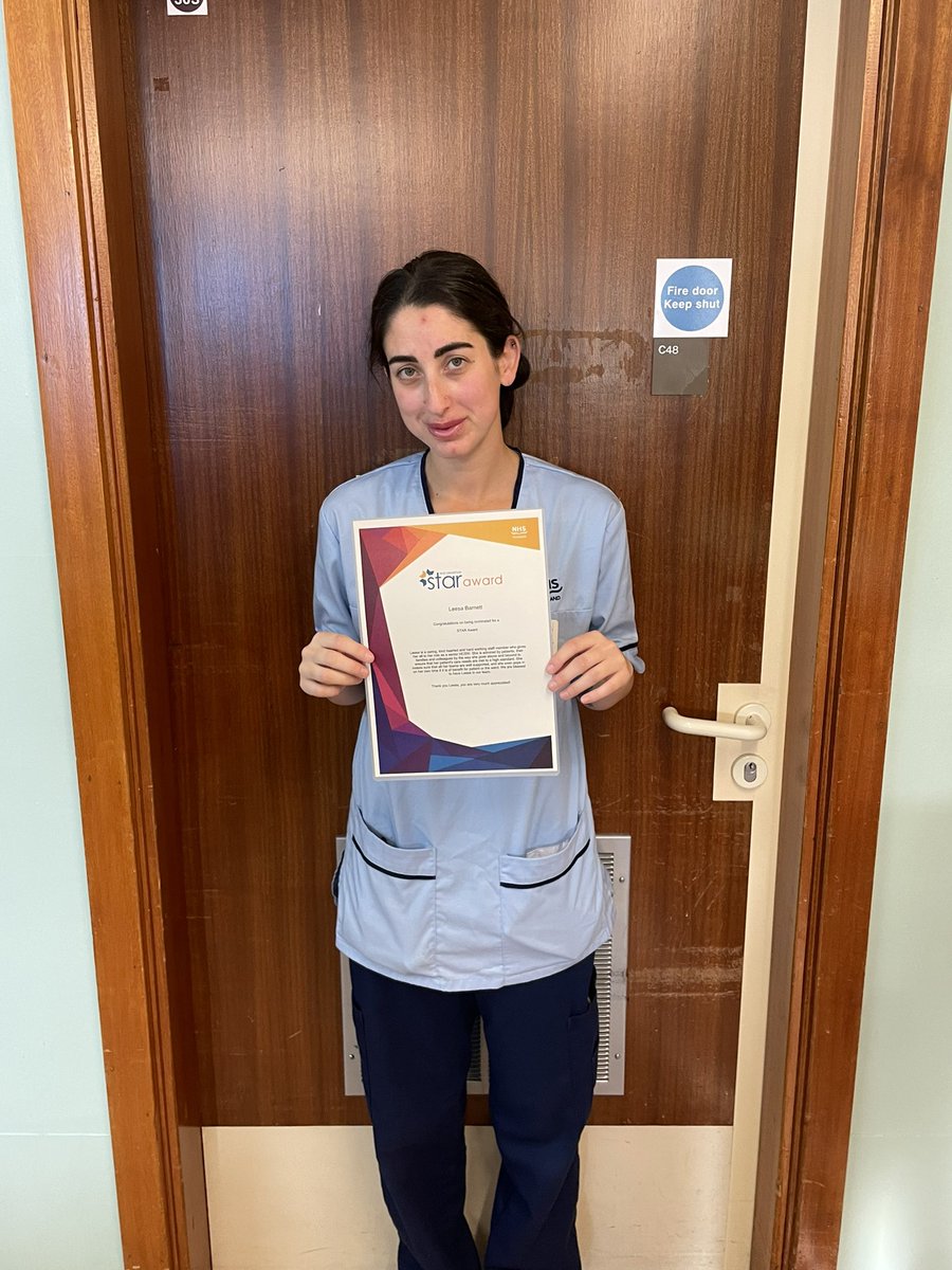 Well done to Leesa on her star award this week! ⭐️ Leesa goes above and beyond for her patients making sure all their care needs are met. 
We are so lucky to have her within our team! <a href="/NHSGrampian/">NHS Grampian</a> <a href="/SOARS_WGH/">SOARS - Specialist Older Adults & Rehab Service</a> <a href="/NhsgStarAwards/">NHSG STAR Awards</a>