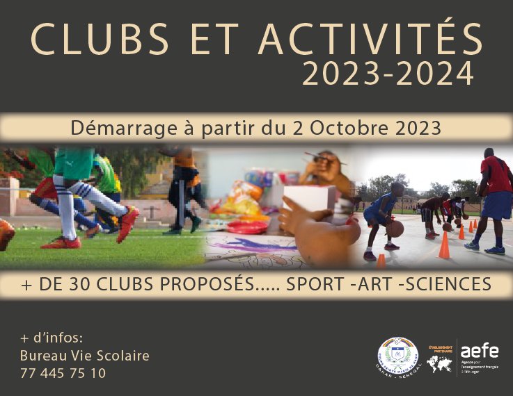 Démarrage clubs et activités 2023-2024