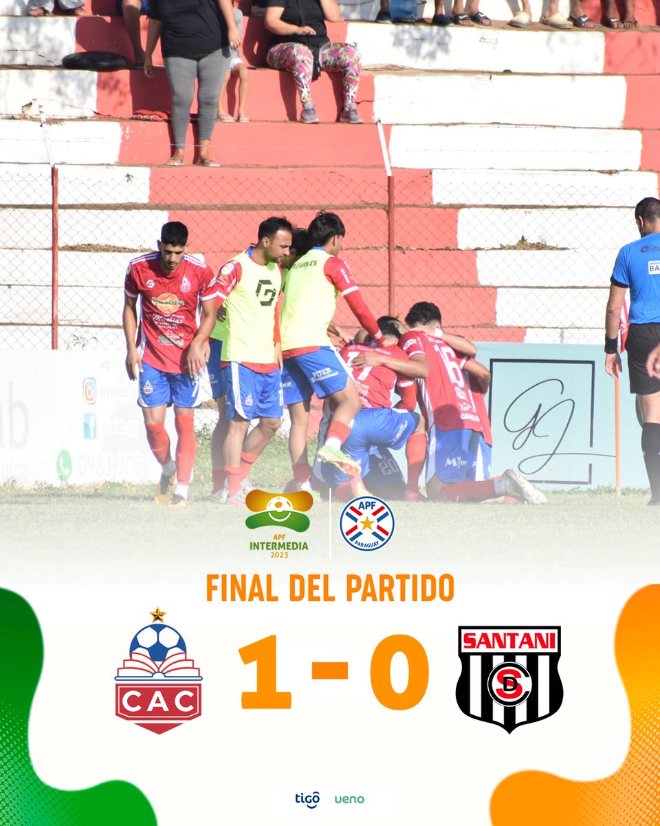 IntermediaAPF's tweet photo. 🗣 Final del partido.

➡️ #Colegiales 1
➡️ #Santaní 0

🗓️ Fecha 29.

#IntermediaAPF 🟠🟢 https://t.co/nJ1JY4Y2Eq