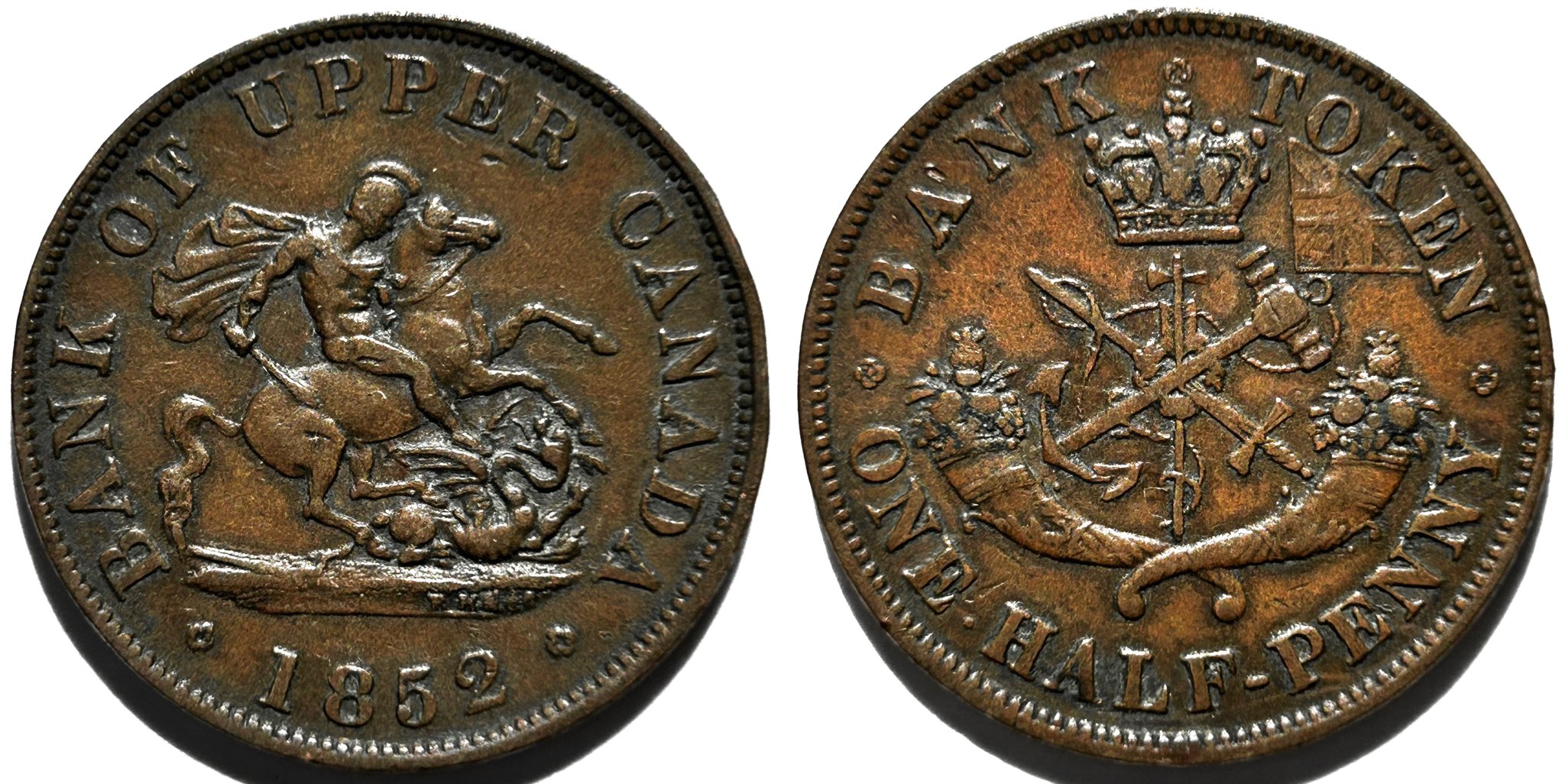 1854年アッパー・カナダ植民地 1ペニー銅貨 KM#Tn3/カナダ植民地 アッパー カナダ 1ペニー銅貨 1857 E5246