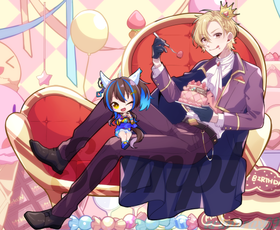 「ご依頼でみっくん様の誕生日イラスト描かせていただいております。お誕生日おめでとう」|有村@依頼要相談のイラスト
