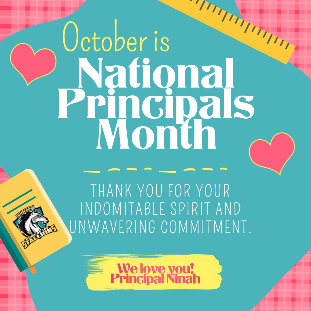 Happy National Principals Month to our fearless leader, Principal Ninah! 🩷 #onestallionstrongtribe🐎💪 <a href="/MWMS_OCPS/">MeadowWoodsMS</a> <a href="/charisse_ninah/">Charisse M. Ninah</a>