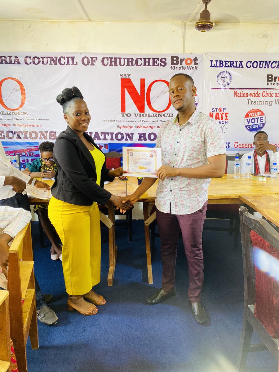 After the facilitation of 50 youth and student leaders, we certificated them for their potentials and also to serve as ambassador of peace to speak out the message to other youths who weren’t opportune to attend our youth conference. @USAIDLiberia