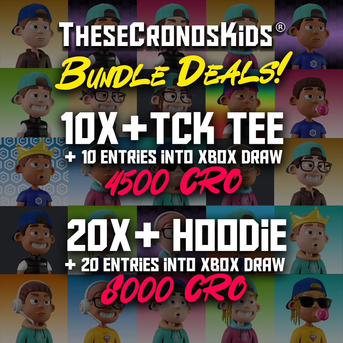 <a href="/TheseCronosKids/">These Cronos Kids has Moved</a> fam! 

Keep an eye out 👀 for our E-store sneak peeks 🚨

Check out our bundle deals and get in before it's too late! Whales incoming! 🐋

Open a ticket in our discord to get a deal!
👉discord.gg/KBNqwky5hK

Mint TCK now at
👉tckmint.com