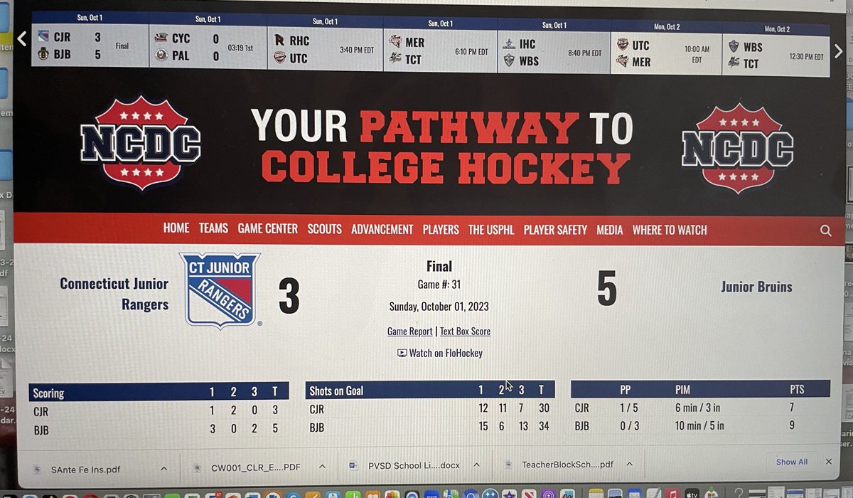 Huge congrats to Palmyra Black Knight 05 D Alum Matthew Christman on tendering with Boston Jr Bruins NCDC and debuting today in a 5-3 W vs CT Jr Rangers who had PBK Alum 04 Mason Moore in the line up! Congrats Matthew!  The ladder journey continues!