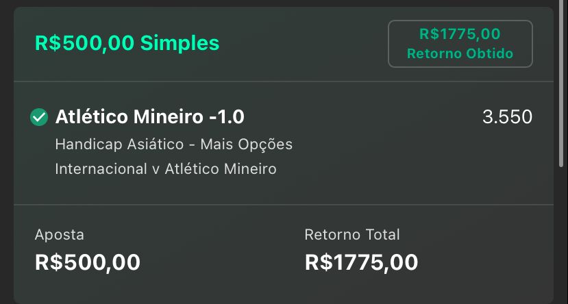 Green ODD 3.55 que enviamos no nosso grupo do telegram grátis ! ✅✅✅✅✅ 🤑🤲