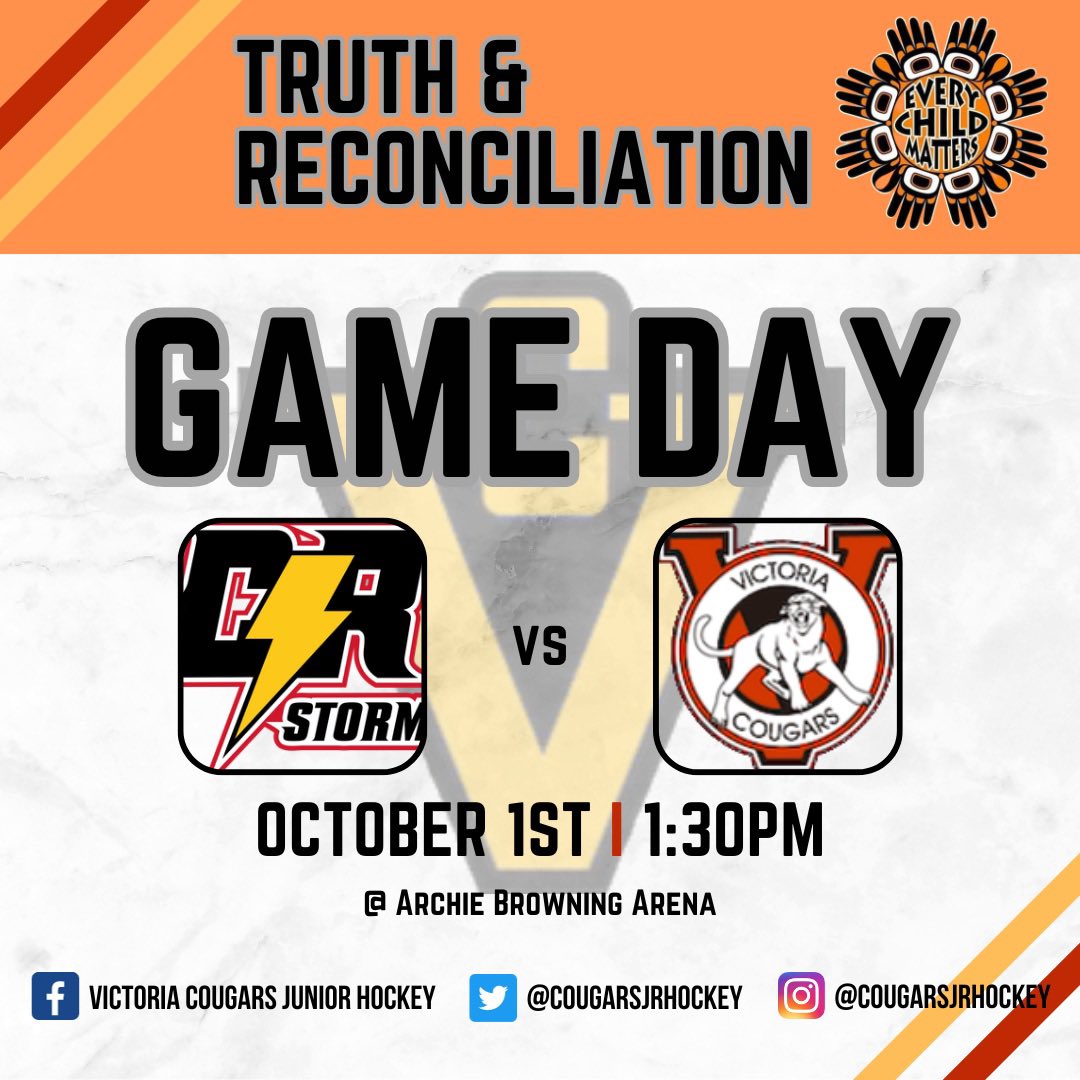 CougarsJrHockey's tweet photo. Matinee game at 1:30pm vs @CR_STORM this afternoon! Make sure to wear orange to the game. https://t.co/2156KoP0LB