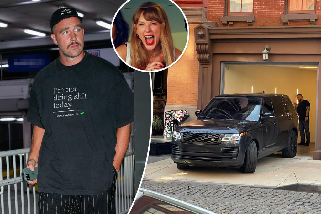 PageSix's tweet photo. Travis Kelce spends the night with Taylor Swift, leaves her apartment hours before Kansas City Chiefs game https://t.co/EKrRJqyiQO https://t.co/4UNMoyni5l