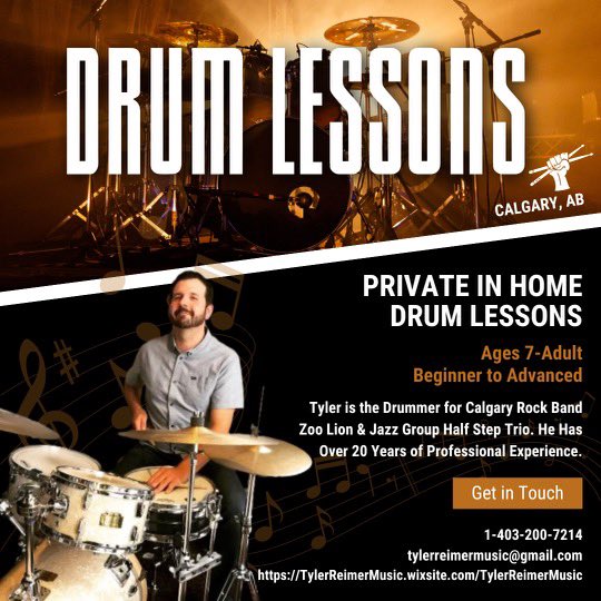 TylerReimer1's tweet photo. Couple spots left for drum lessons in SW Calgary. #musiclessons #drumlessons #calgary #calgarymusiclessons #yyc https://t.co/fW0CKMFEJn