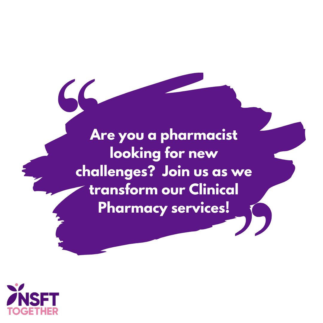We have a range of exciting opportunities within our Pharmacy team across Norfolk and Suffolk, including a Clinical Pharmacy post based at Woodlands, Ipswich Hospital. For more information/to apply: nsft.nhs.uk/apply-now#!/jo…

#NSFTJobs #WhyNSFT #NSFT #Pharmarcyjobs