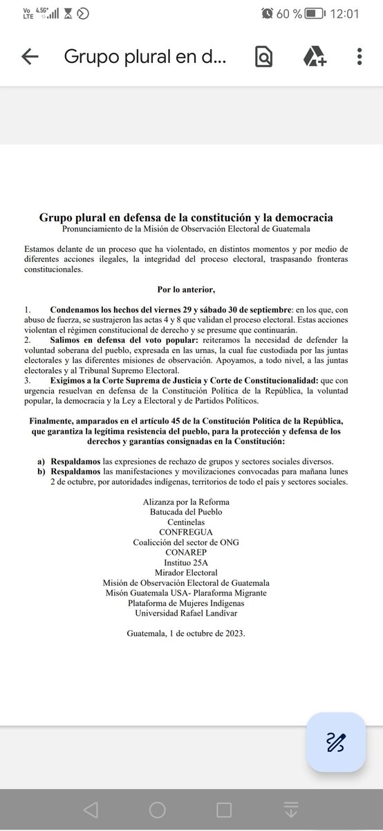 📌Comunicado de prensa.
Grupo plural en defensa de la constitución y la democracia.

#MOEgt
