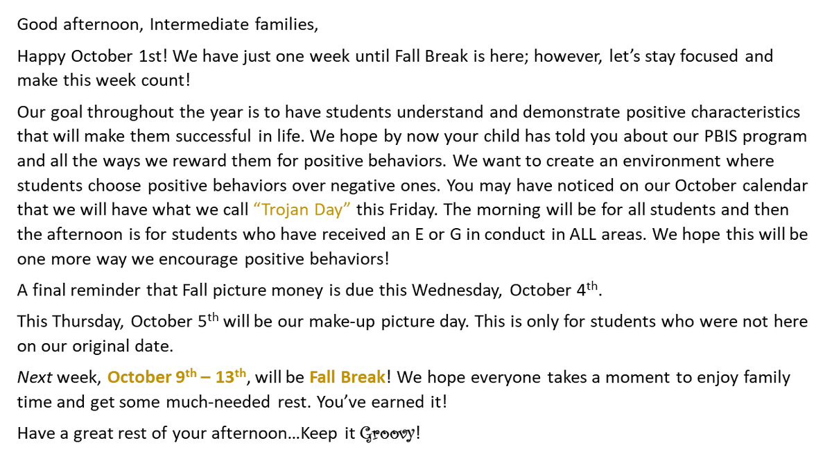 MillingtonInte2's tweet photo. 🍂Callout for 10/2-6🍂
#MIS #MotivateInspireSucceed #OctoberIsHere #FallBreakisComingSoon https://t.co/ShwVblkdZh