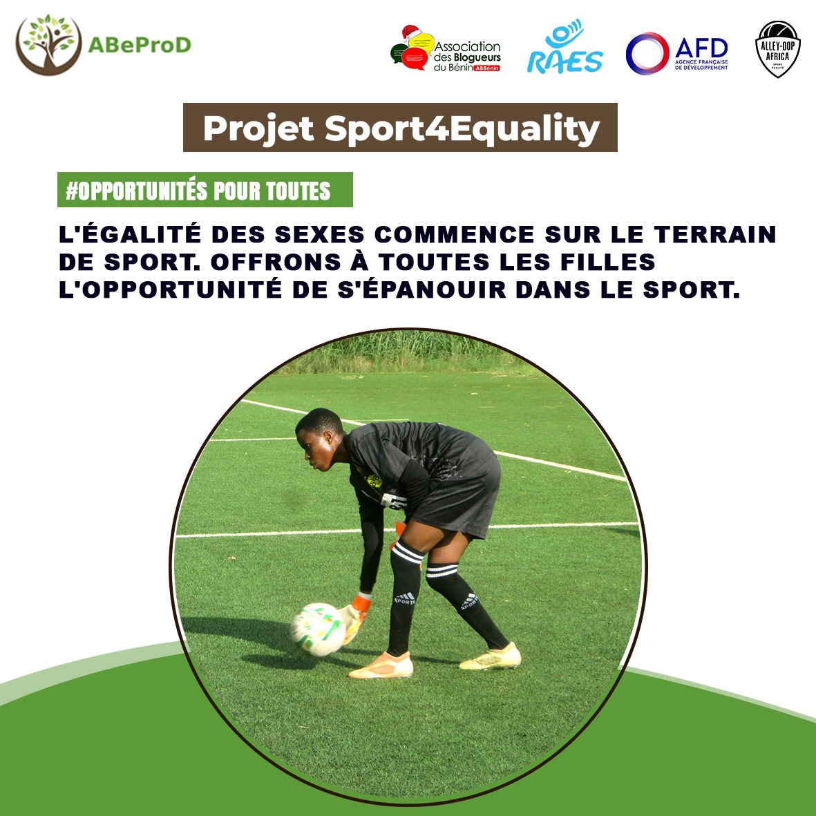 Le sport est un terrain idéal pour promouvoir l'égalité des sexes. En garantissant à toutes les filles l'accès au sport et en les soutenant, nous construisons un avenir égalitaire où chacun a la possibilité de s'épanouir, quel que soit son genre. Engageons nous
#sport4equality