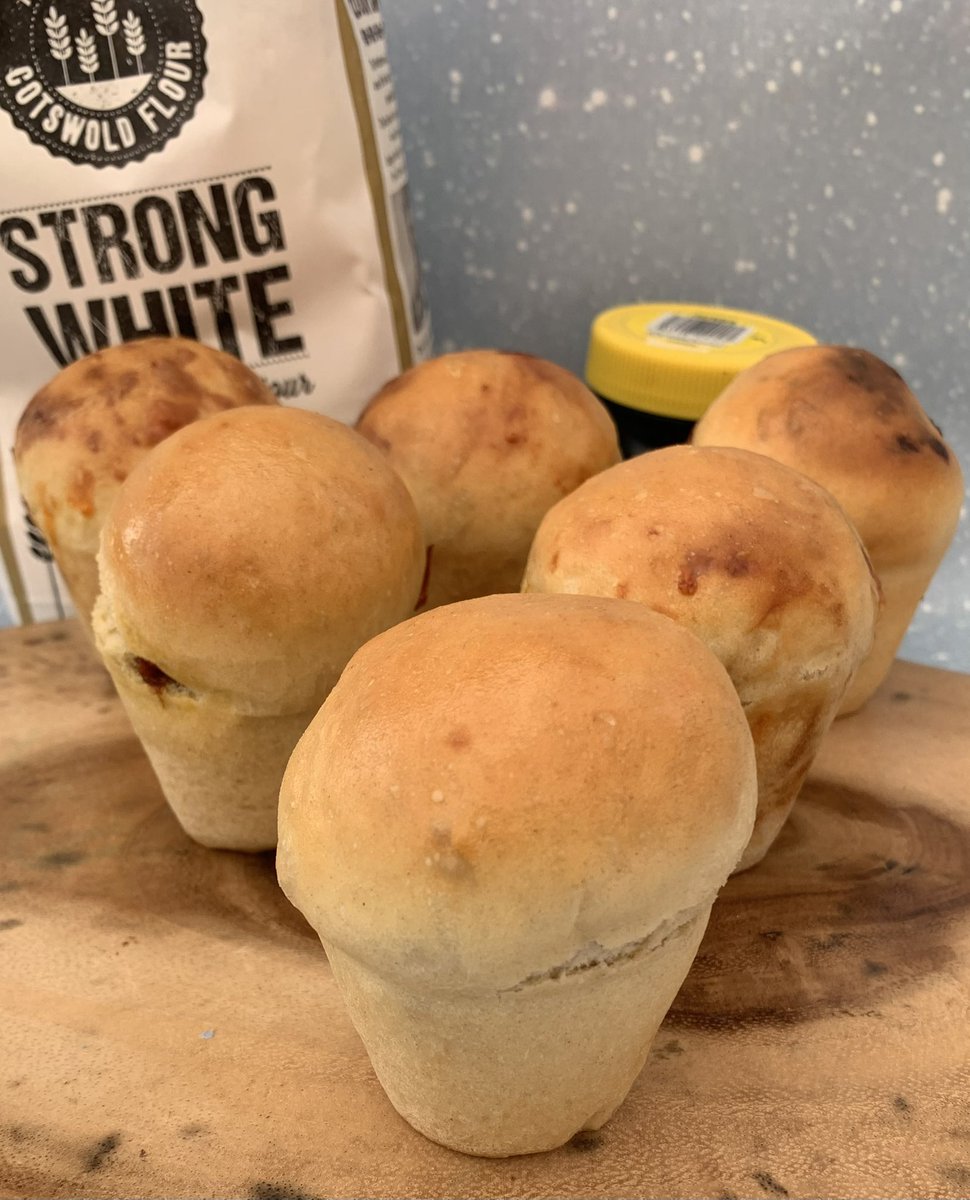 Rob_C_Allen's tweet image. Baked for tea today, 10 plain plantpot #loaves (salmon n cucumber open sarnies) and 6 cheese n marmite loaves.