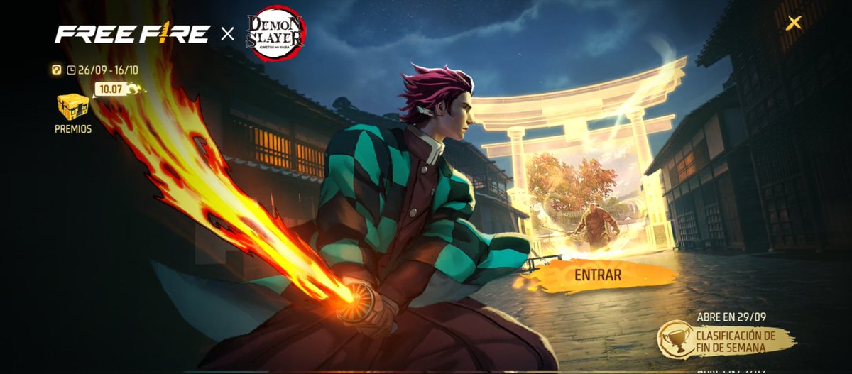 Demon slayer x free fire a llegado