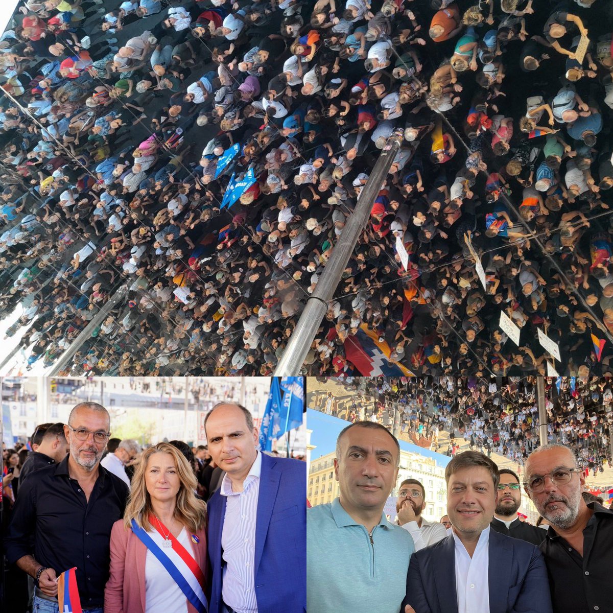 pchamassian's tweet photo. Une foule compacte en soutien aux arméniens sur le Vieux Port de @Marseille 
Un appel unanime  📣
➡️Venir en aide aux réfugiés d’#Artsakh 
➡️Sanctionner l’Azerbaïdjan
➡️Garantir la souveraineté  territoriale de l’#Arménie  par l’envoi de casques bleus 
#StopArmenianGenocide2023 https://t.co/evIComwXgg