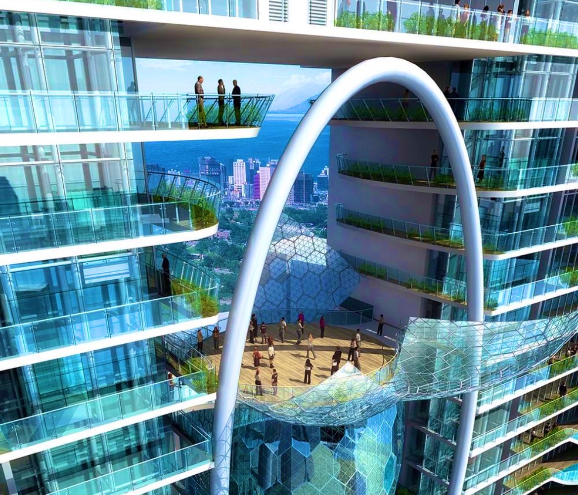 cdntradegrljenn's tweet photo. This building is being built in Mumbai. The Bandra Ohm is designed to recapture the essence of space by creating a large void in the middle.
Each unit has a glass infinity pool.
Would you live in one?
#Cybertecture #JamesLawCybertecture https://t.co/Qvk2rxB43f