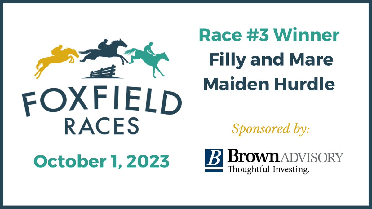Race 3: Filly and Mare Maiden Hurdle sponsored by <a href="/BrownAdvisory/">Brown Advisory</a>   | #1 Afraid Not (VA) [L], Owner: Bonnie Rye Stable, Trainer: Julie Gomena, Jockey: Gerard Galligan.

*Official <a href="/JumpingwithNSA/">NSA</a>   results will be announced later this week.