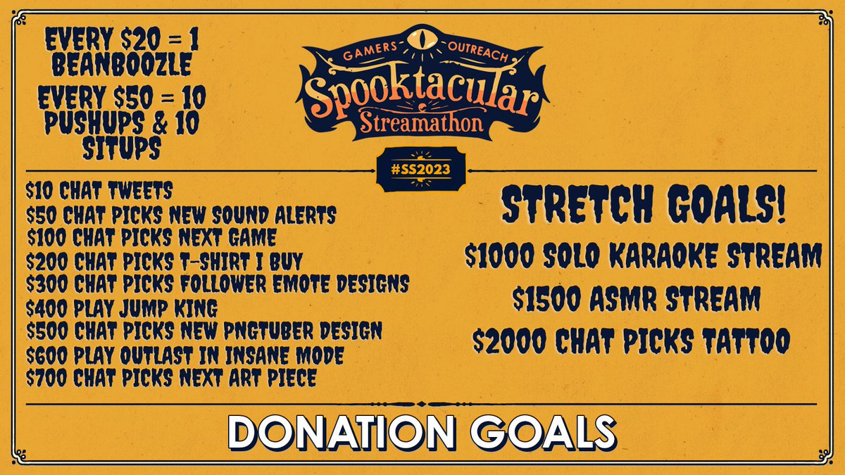 rosseamitore's tweet photo. I'm so excited to be participating in @GamersOutreach Spooktacular Streamathon! From October 8th to October 16th I'll be streaming every day!
I'll release my schedule sooner to the stream date!
I have lots of Spooks and fun planned

Donate Here: https://t.co/vpwqpJVfzl
 
#SS2023 https://t.co/rgjeCqDMgA