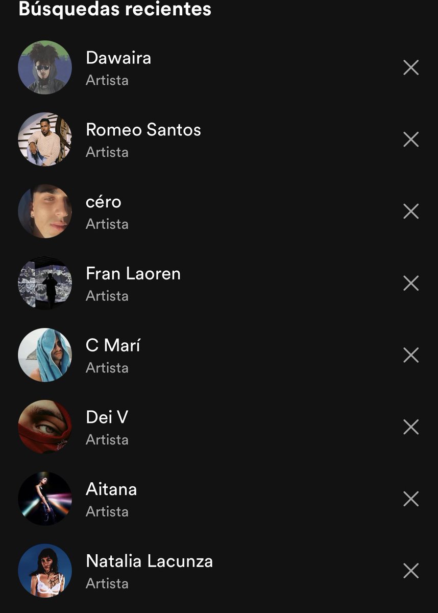 topuchorio's tweet photo. ⚠️⚠️ ALTO AHÍ ⚠️⚠️
Revision de “Busquedas recientes” de Spotify enseñen sus artistas 🔍🔍 https://t.co/m8LM961vuD