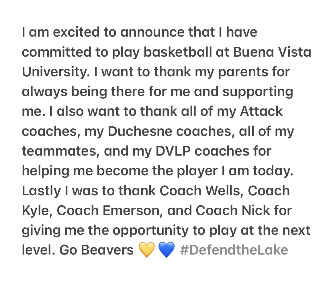 BekaertKyra's tweet photo. Committed 💛💙 @CoachDWells @coachbernie9 @BVUWBasketball https://t.co/u6DbUlyFYF