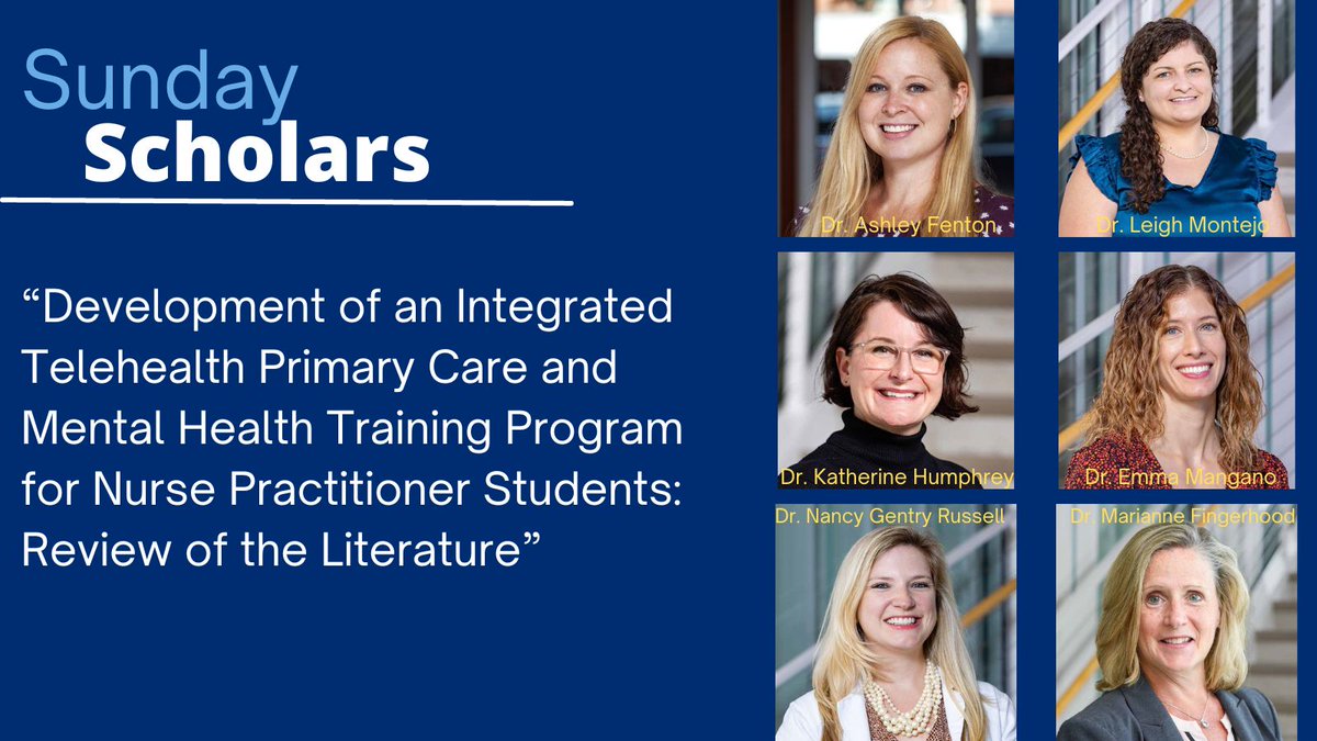 #SundayScholars @NPAshleyFenton, @NPMontejo, @KateGHumphrey, @JHpsychNP, @ngrusselldnp, & @MLFingerhoodDNP highlight the need for training programs that integrate primary care and mental health care delivery through telehealth for NPs. Read more ➡️  bit.ly/48AzhS3