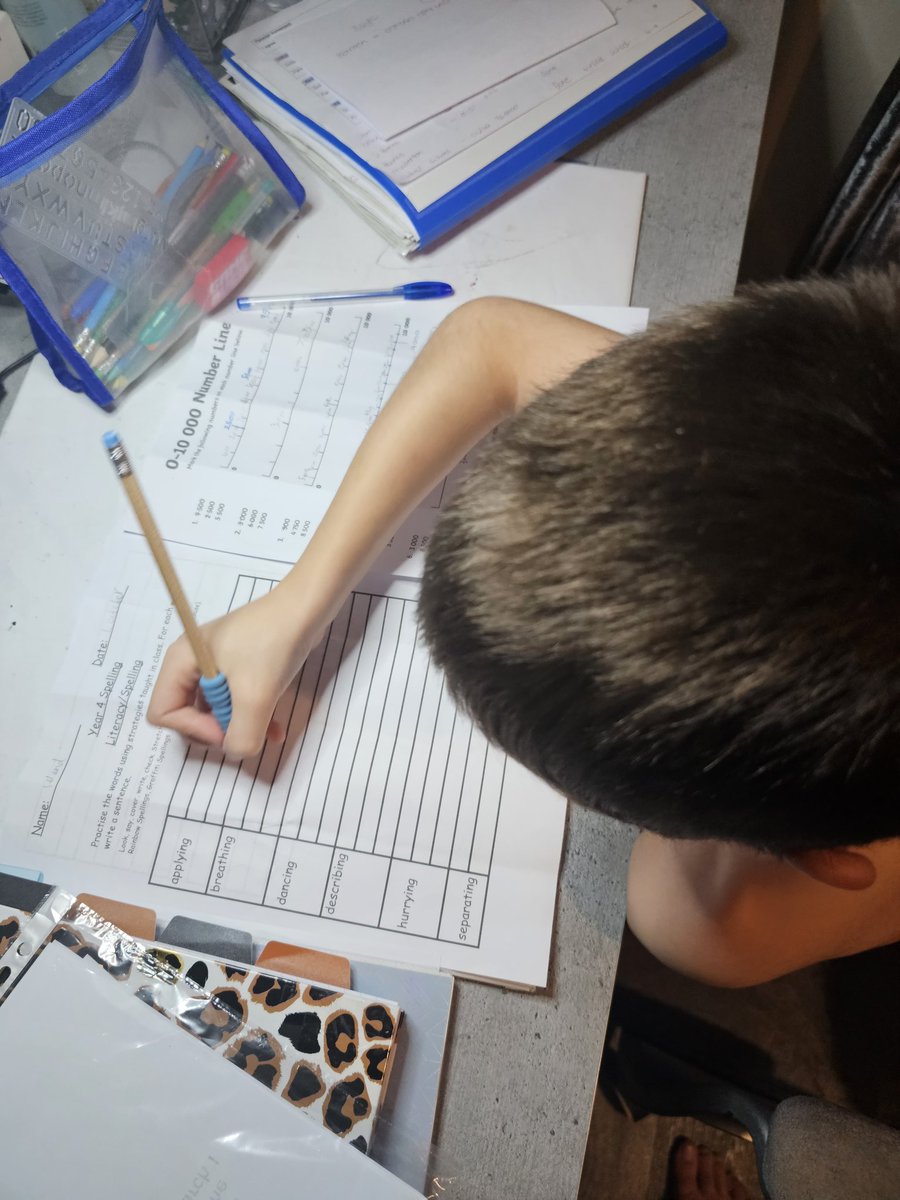 Leland doing his maths and spelling/writing homework. Keep smashing it son. <a href="/WSClass4S/">Class 3/4S</a> <a href="/school_ws/">WIlliamStockton</a> @wfedwelfare