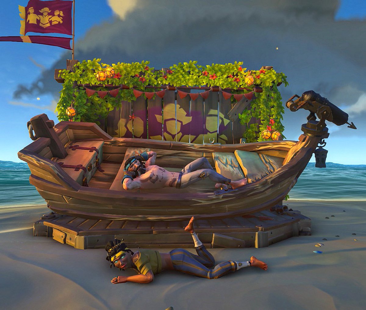xXitzayejayXx's tweet photo. Someone order a rowboat? @SeaOfThieves #SeaOfThieves #rareltd #rowie #vibing https://t.co/aYaQ6mjlin
