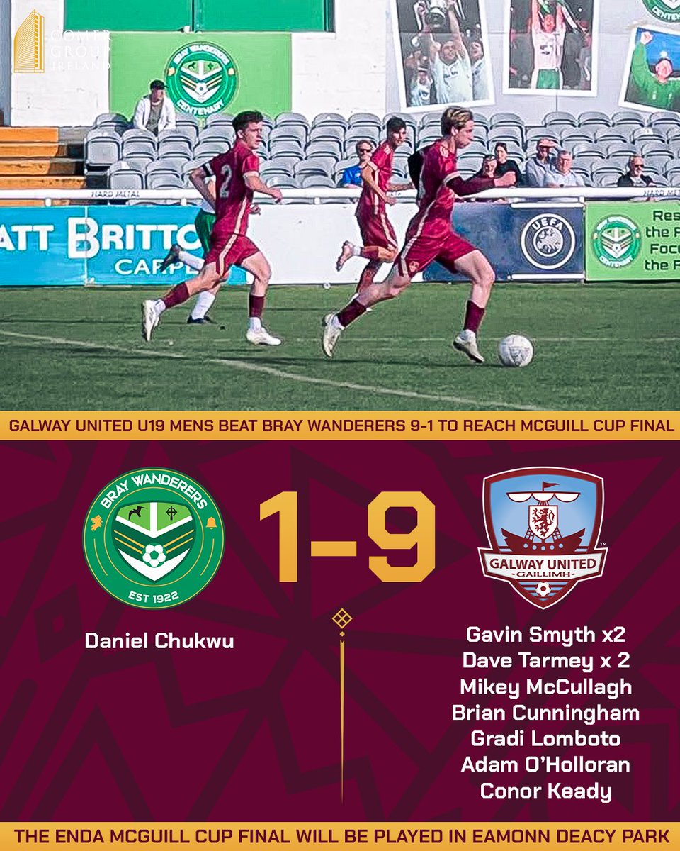 GalwayUnitedFC's tweet image. United Men&apos;s U19s emphatically reach the McGuill Cup Final with a 9-1 win over Bray Wanderers! 🤯

🚨 The final will be in Eamonn Deacy Park, so we&apos;ll need all your support for that, we will update you with fixture details as soon as we can!  🏆

#ItsATribalThing