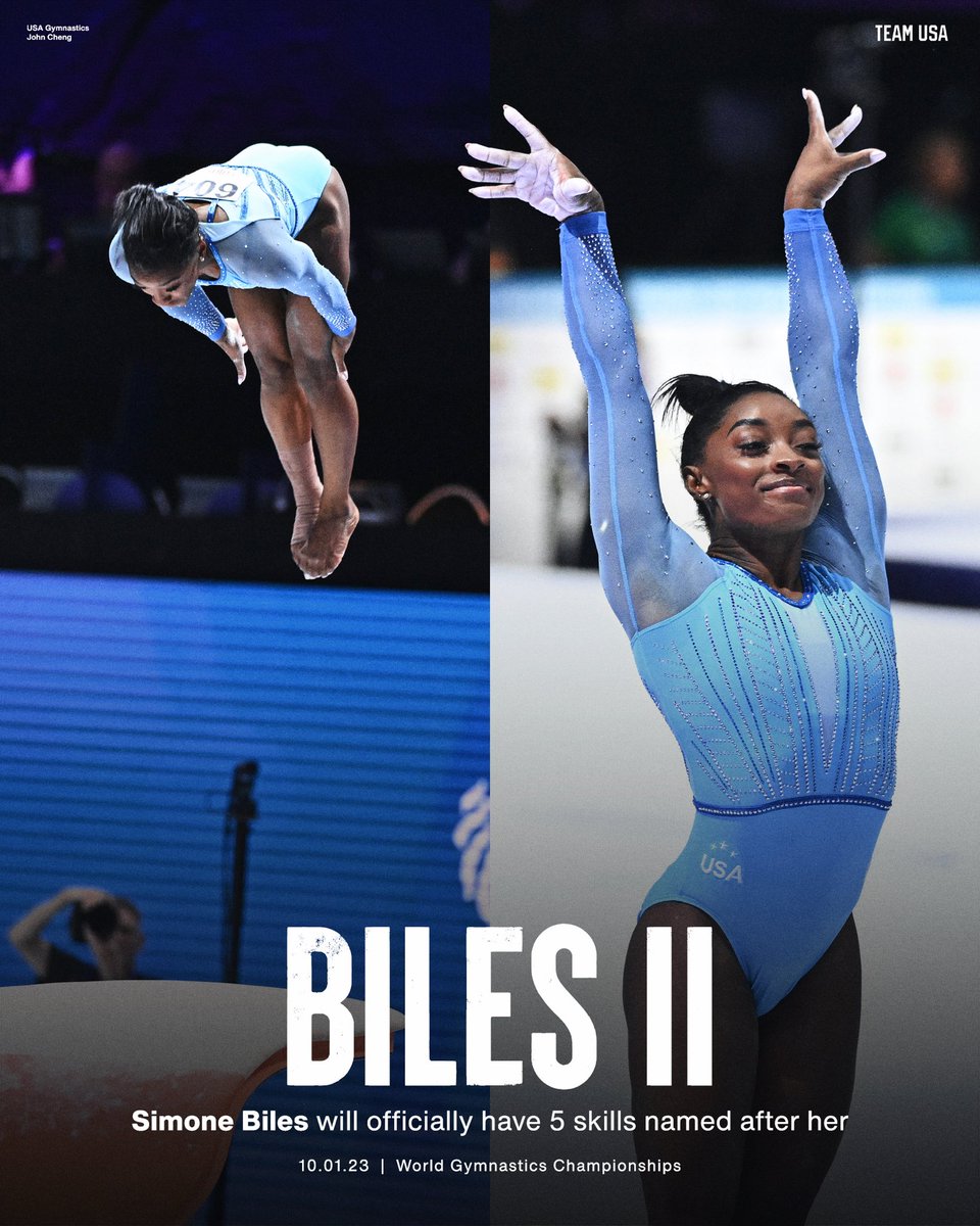 UNMATCHED 🐐

After landing her Yurchenko double pike at Worlds, <a href="/Simone_Biles/">Simone Biles</a> will officially have her second vault and fifth overall skill named after her.