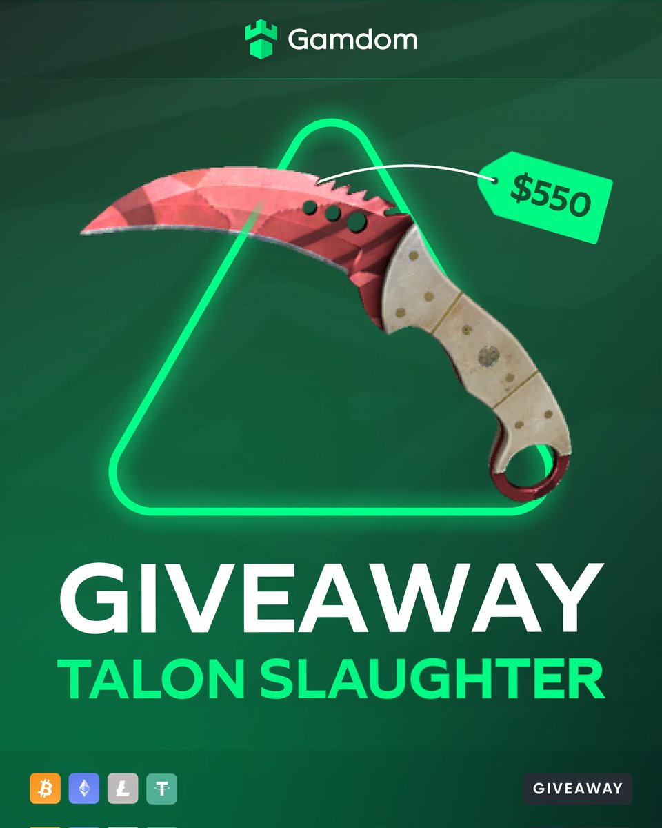 CSGOhistories's tweet image. 🔸Talon Knife | Slaughter 🔸

- RT &amp;amp; Like
- Follow @CSGOhistories &amp;amp; @gamdom

⚡Giveaway ends in 7 days!
#CSGO #CSGOGiveaway