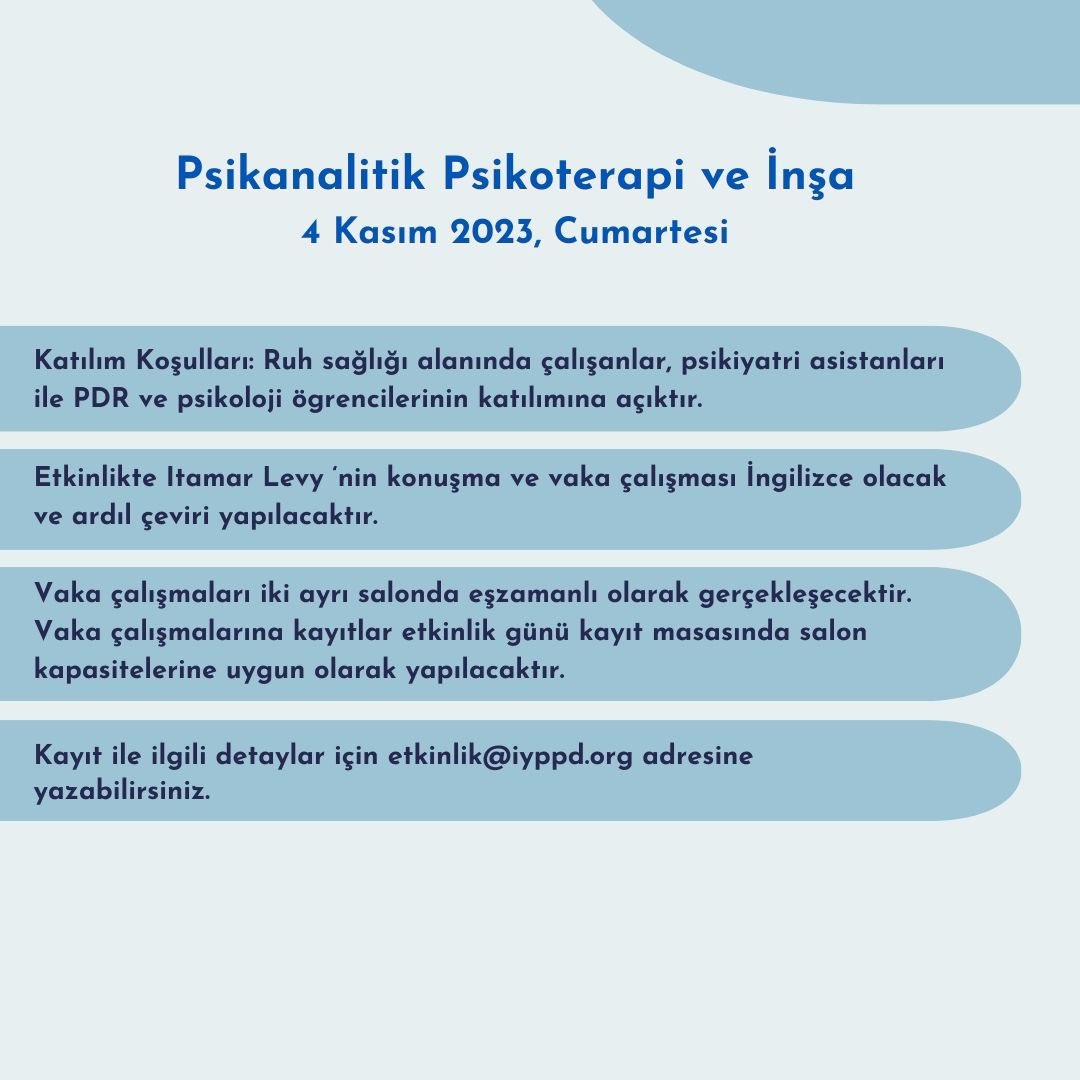#psikanalitikpsikoterapisempozyumu #psikanalitikpsikoterapi #psikanaliz #psikanalizetkinlikleri #psikanalitikpsikoterapiveinşa #efpp #iyppd #istanbulyetişkinpsikanalitikpsikoterapiderneği