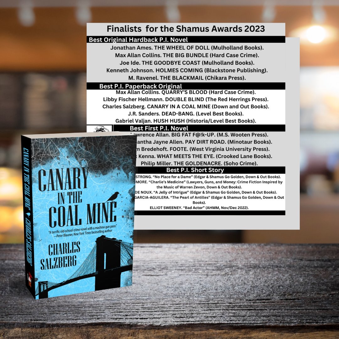 Looking for a great book? Check out this SHAMUS 2023 award finalist! 
Canary In the Coal Mine by #CharlesSalzberg
It's a #PICT favorite author!
amzn.to/3JahS7O 
<a href="/CharlesSalzberg/">CharlesSalzberg</a> #BestPI #ShamusAwards #CrimeSuspense #DetectiveNovel