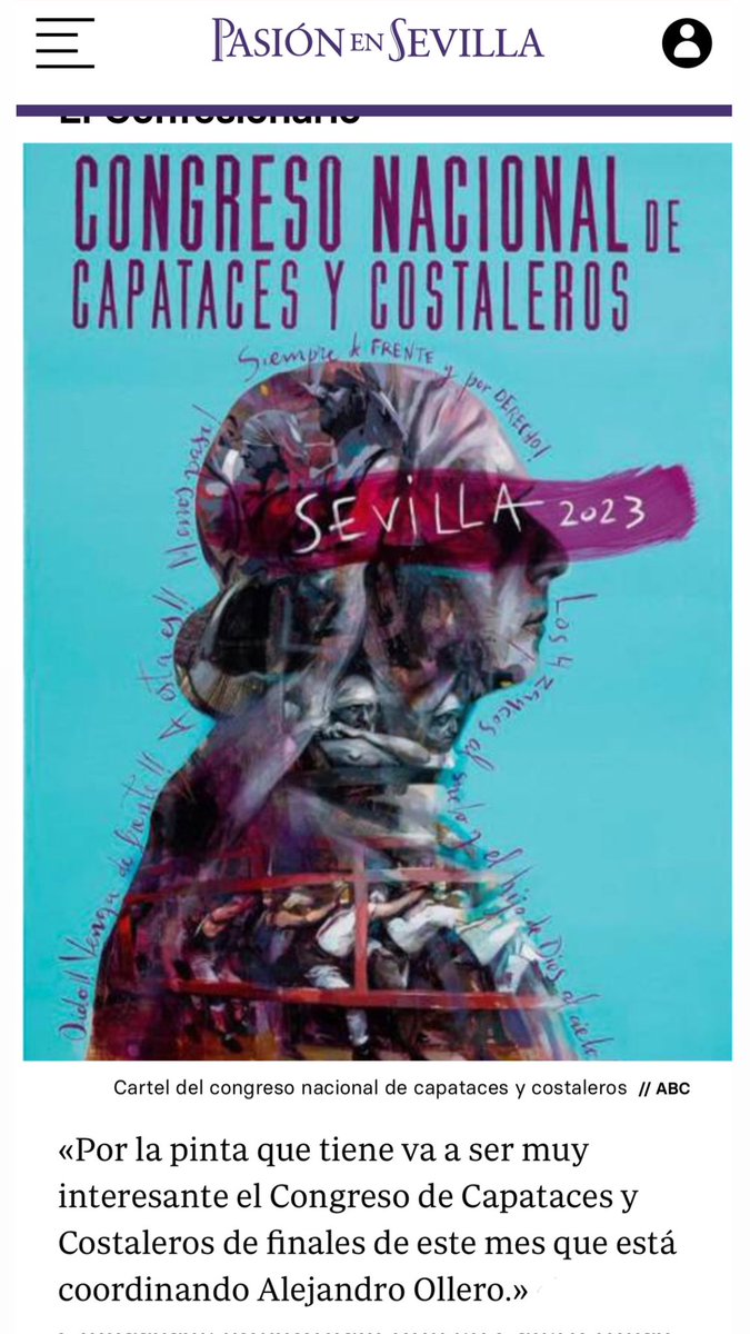 Pasión en Sevilla se hace eco de la celebracion del Congreso Nacional de Capataces y Costaleros en Sevilla los días 27,28 y 29 de octubre de 2.023.
