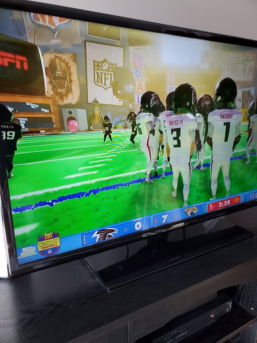 Jess22_84's tweet photo. Why do I have to watch @AtlantaFalcons in London in Toy Story mode on @DisneyPlus but everyone else can watch normally? Wtf??? https://t.co/APc01RYuRv