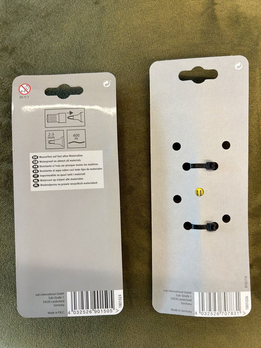 bartvandersloot's tweet photo. @KARWEI Permanent markers van Suki: 1 voor €4,79 of 3 voor €4,29. Wat is jullie advies? 🤪 https://t.co/fm520ucXd1