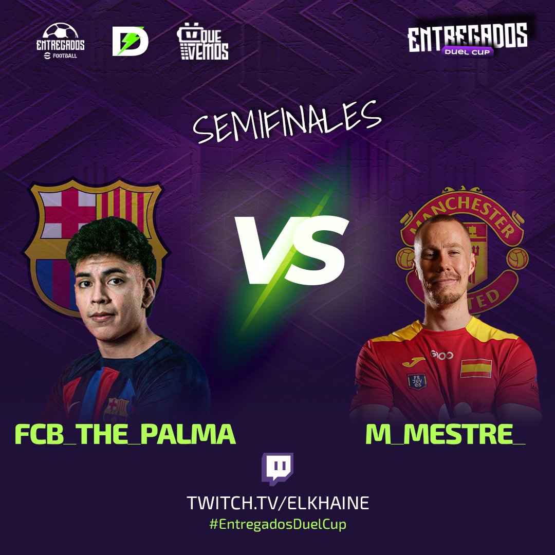 ¡Hoy la Entregados Duel Cup se pone al rojo vivo! 🔥

<a href="/the_palma2/">Saúl Chávez</a> y <a href="/M_Mestre_/">Miguel Mestre</a> se la juegan en las SEMIS. ¿Quién crees que se coronará campeón? 🎮💥

¡No te pierdas la acción en vivo! 📺
¡La emoción está por las nubes! 🏆💣 #EntregadosDuelCup #FCB_THE_PALMAvsM_Mestre_ #Semifinal