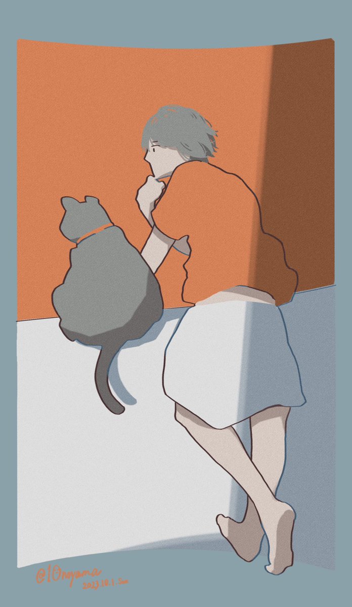 TOCO72's tweet image. ヒトといきものと3
#イラスト　#オリジナルキャラクター　#ねこ